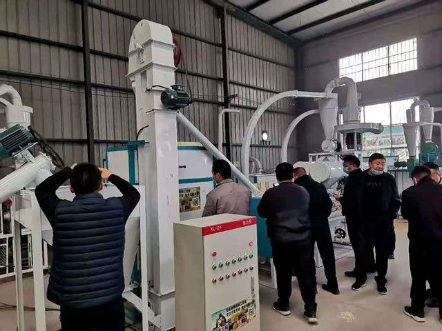 客戶蒞臨我公司定制玉米脫皮加工成套設(shè)備參觀試機(jī)